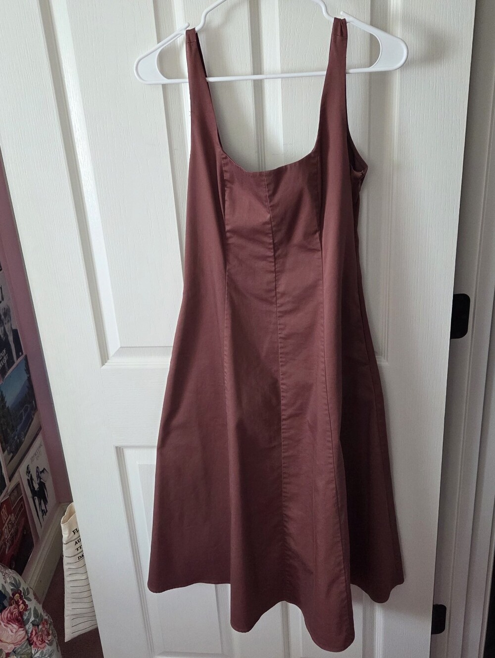 Club Monaco Rust Midi A-Line Dress With Pockets